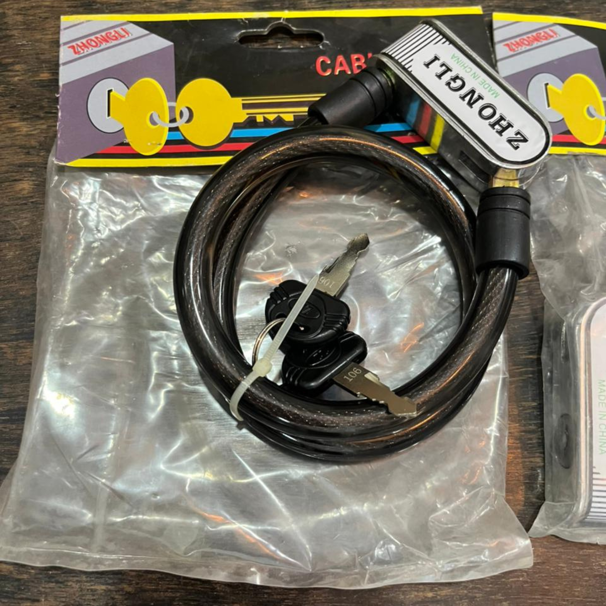 ZHONGLI Heavy-Duty Cable Lock for Motorcycle & Bicycle – Anti-Theft Steel Wire with Keys | Durable & Weather Resistant