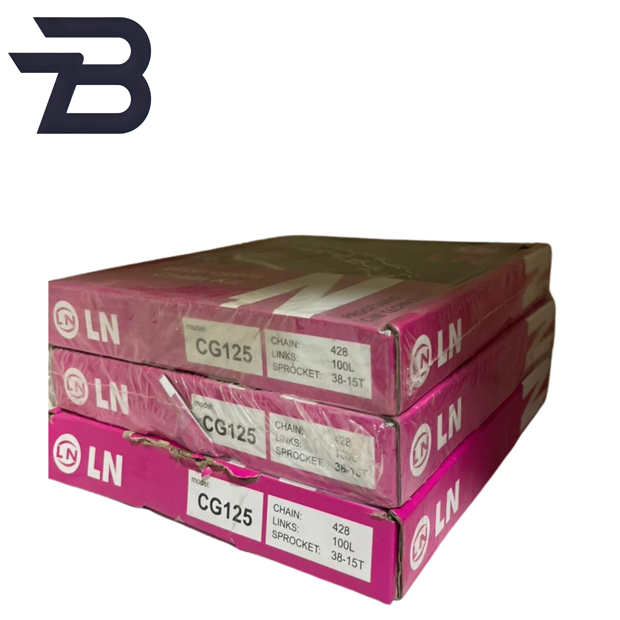 LN CG125 Chain and Sprocket Kit (428, 100L, 38T-15T)