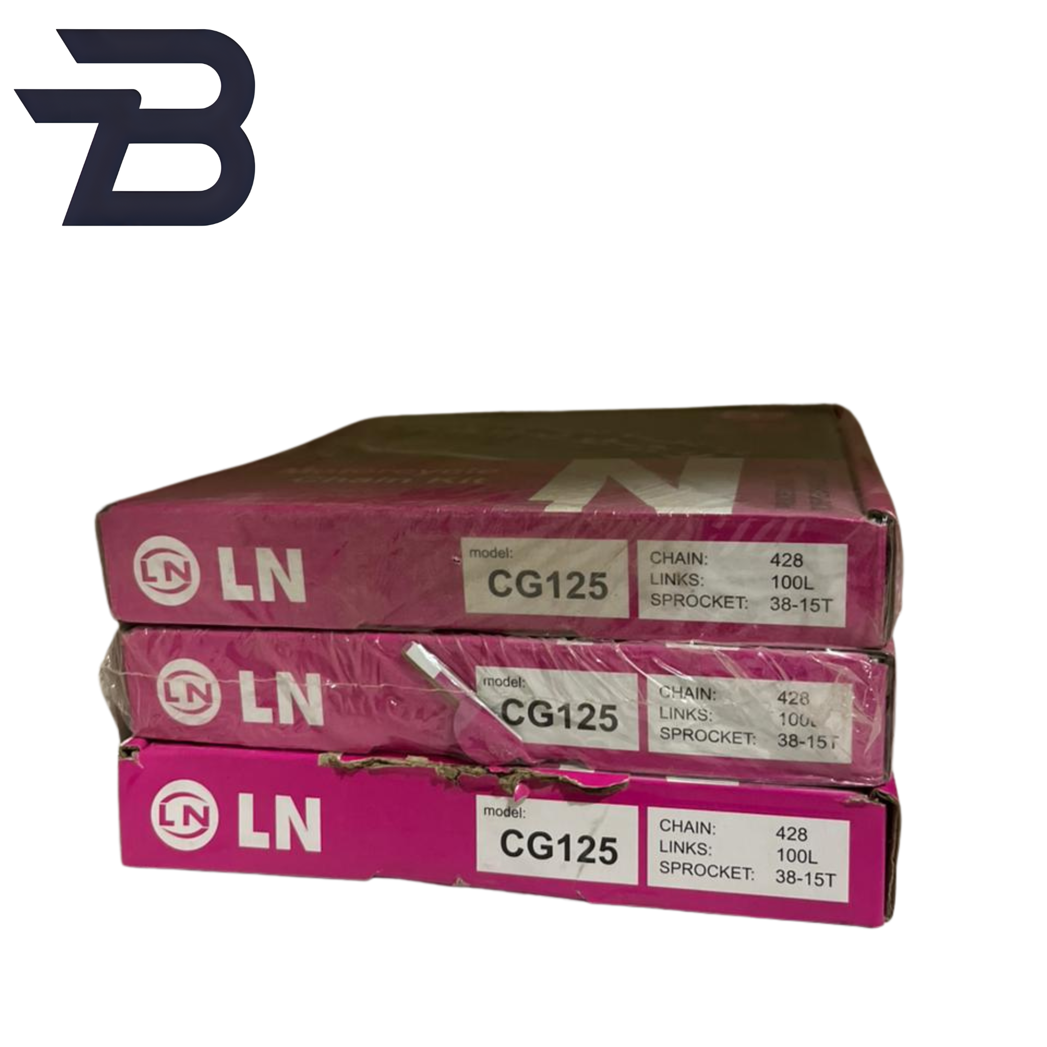 LN CG125 Chain and Sprocket Kit (428, 100L, 38T-15T)