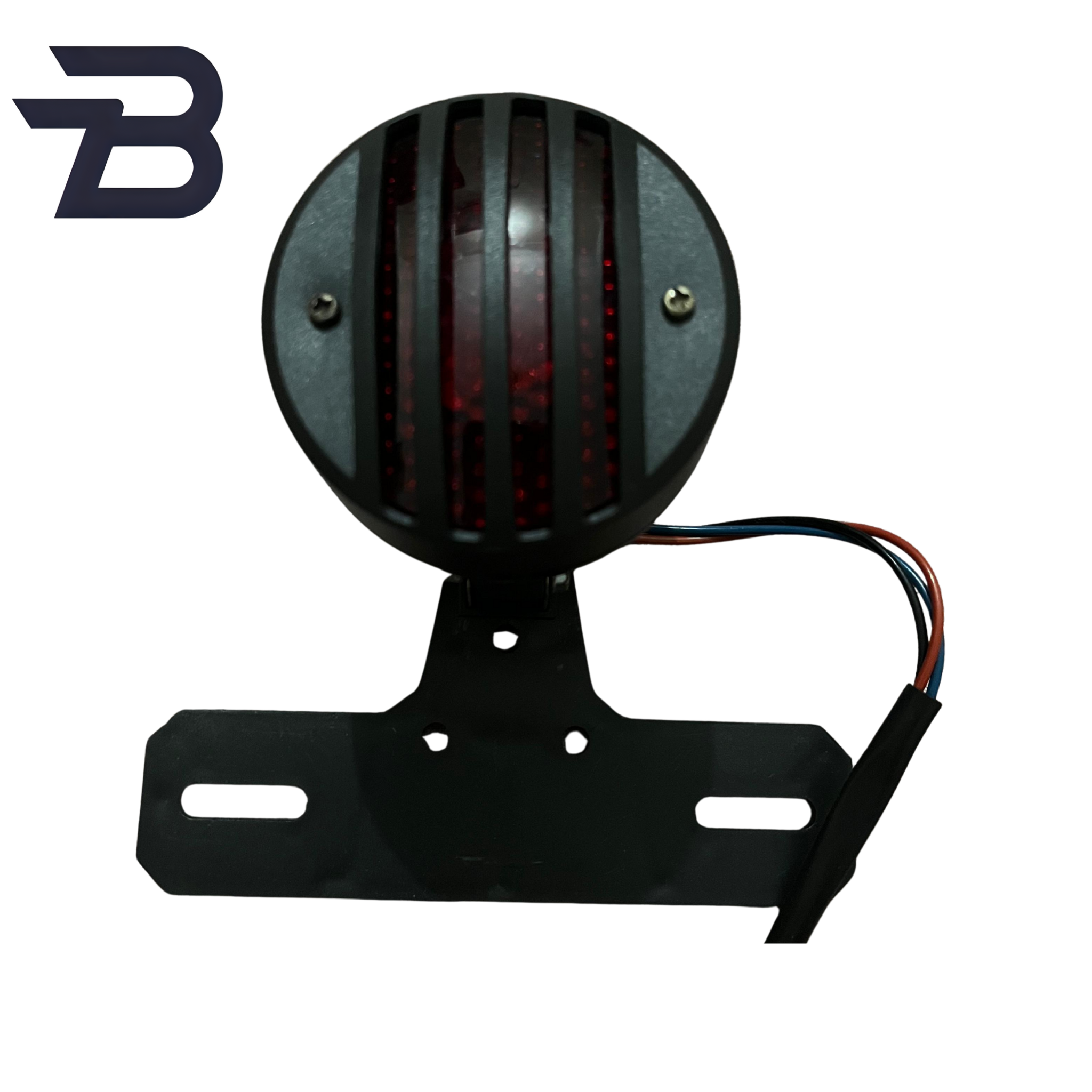 Vintage Motorcycle LED Tail Light with Number Plate Holder – Retro Brake & Indicator Lamp