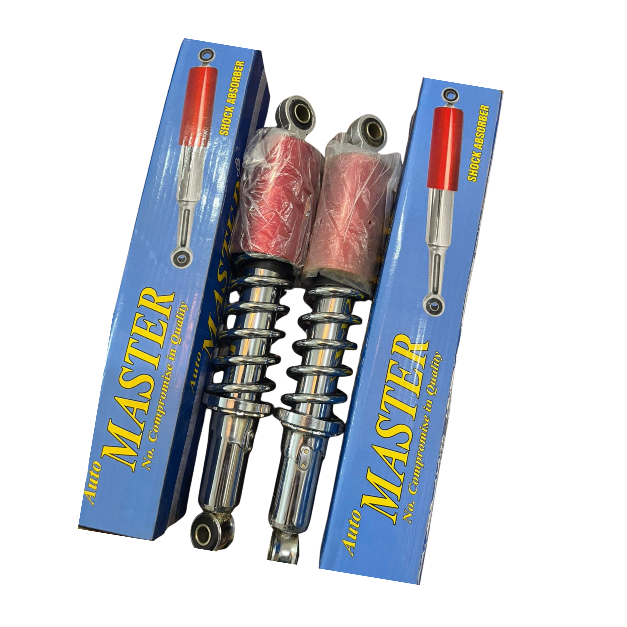 Auto Master Rear Shock Absorber Set – Heavy-Duty Suspension for Motorcycles | Durable, Smooth Ride Performance