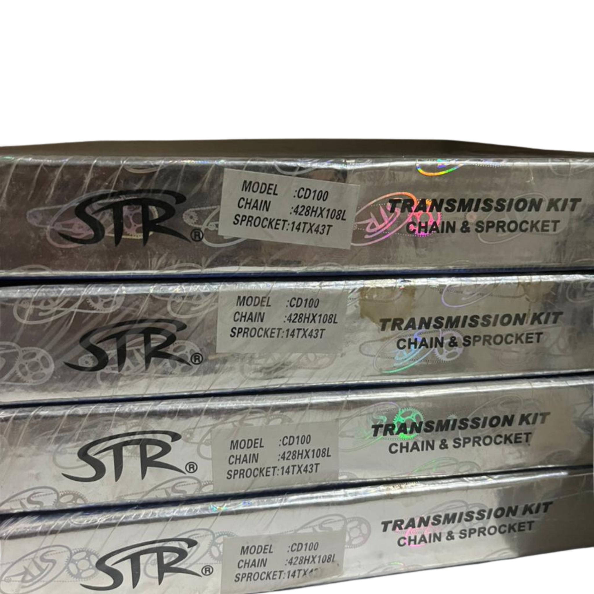 STR Transmission Kit for CD100 – Premium Chain & Sprocket Set (428HX108L / 14TX43T)